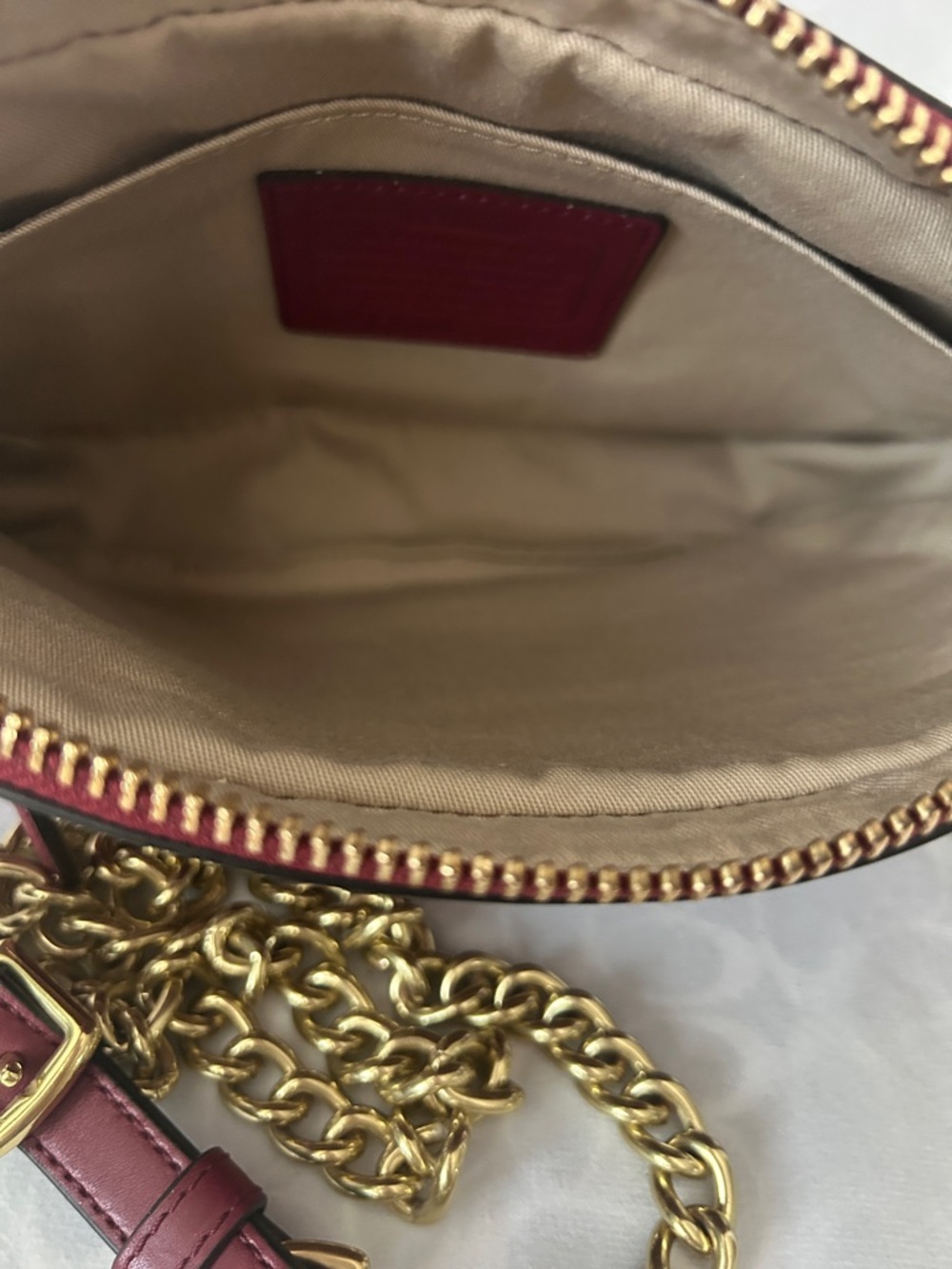 Coach Rare Legacy Flight Deep Rich Red Leather Gold Chain Crossbody Bag Purse 🌺🌺 - Picture 8 of 13